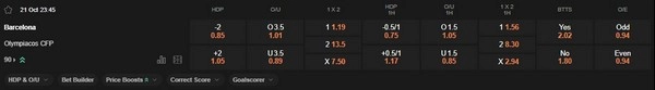prediction Barcelona vs Olympiacos 21102025
