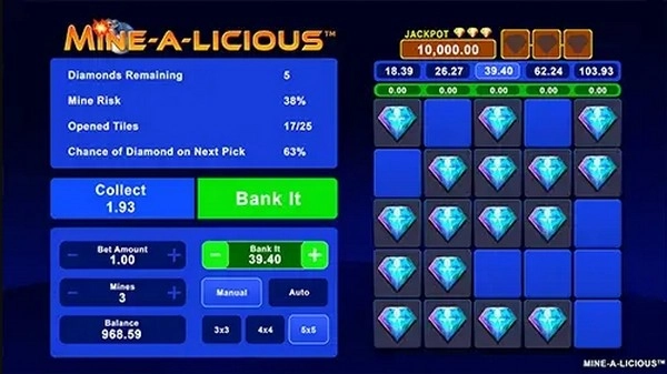 Mine-a-Licious - A Minesweeper-inspired strategy casino game